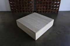 Italian Travertine Square Coffee Table, circa 1975
