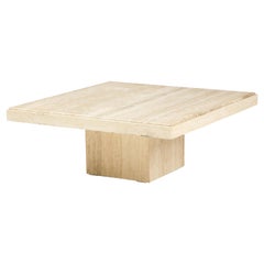 Italian Travertine Square Coffee Table