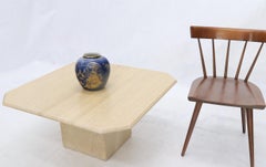 Italian Travertine Square Cut Corner Coffee Table
