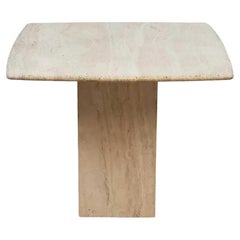 Italian Travertine Square Side Table