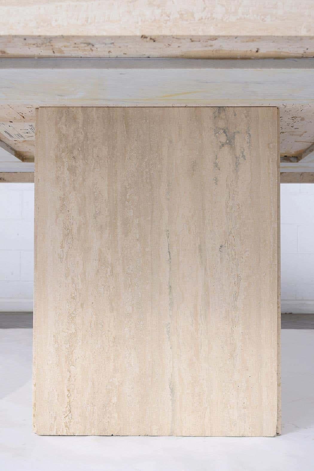 1970s Italian Travertine Marble Dining Table 1