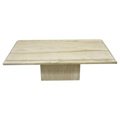 Italian Travertine Stone Rectangular Modernist Modern Large Coffee Table