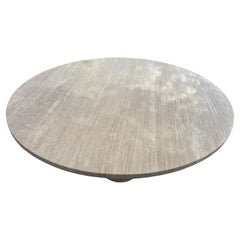 Italian Travertine Stone Round Table - Solid Round Travertine Custom Table