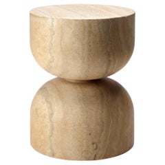 Hocker aus italienischem Travertin Travertino Classico, "Twin" von Giansanti Home