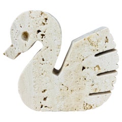 Italian Travertine swan sculpture by Fratelli Mannelli