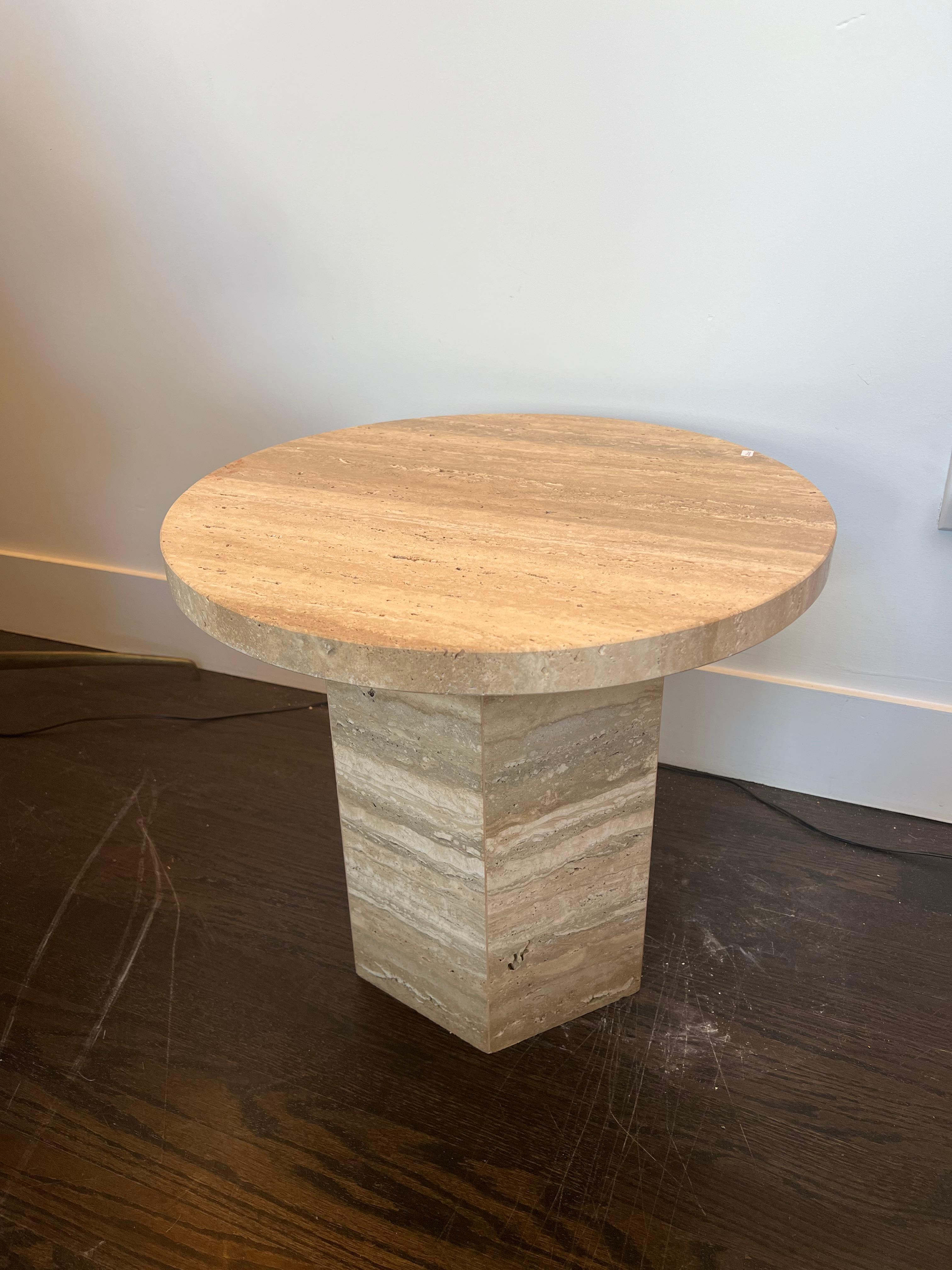 Modern Italian Travertine Table by Le Lampade For Sale