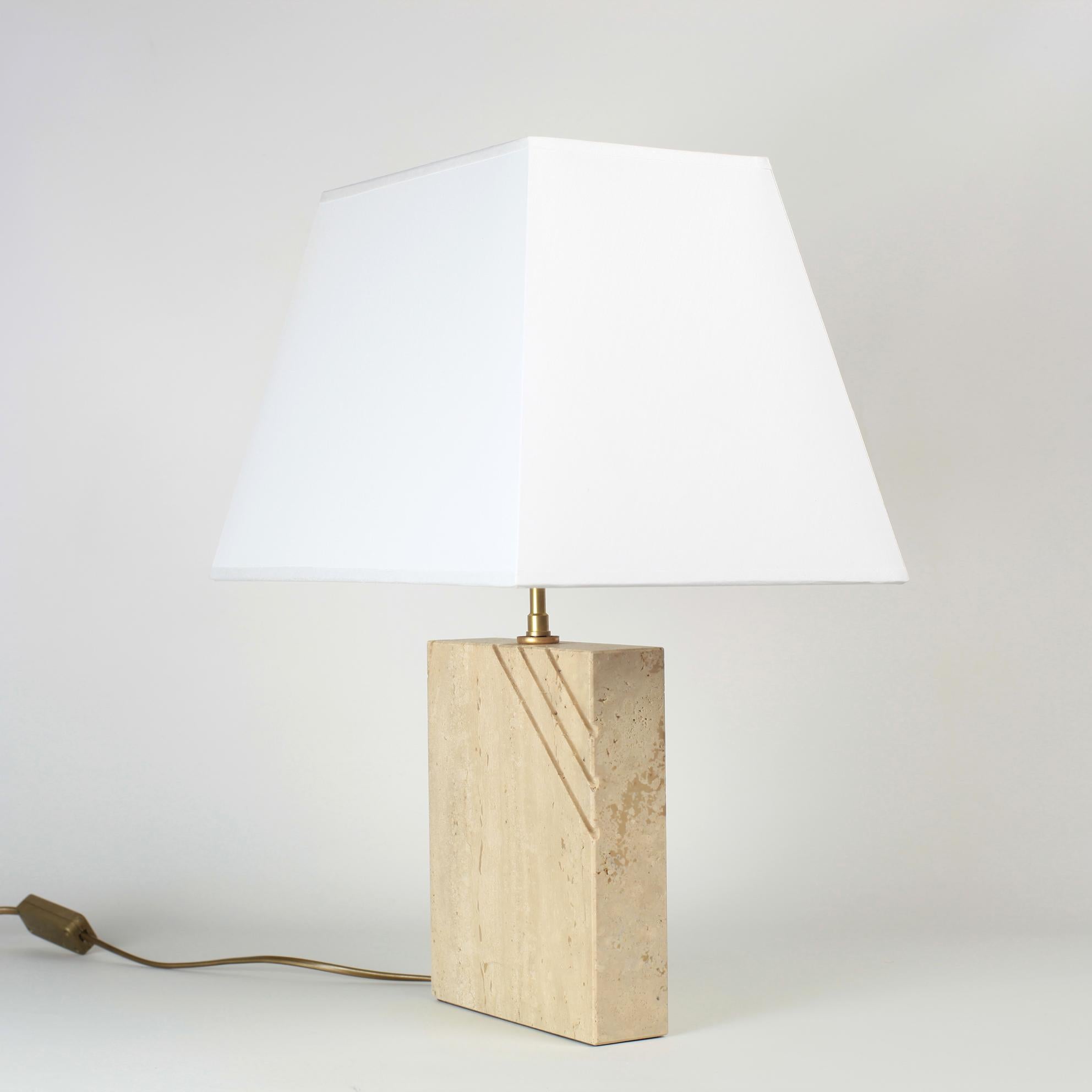 Italian Travertine Table Lamp, 1970 For Sale at 1stDibs | travertine lamp