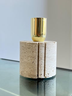 Italian Travertine Table Lamp by Fratelli Mannelli