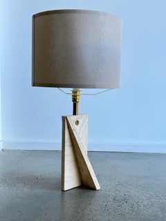 Italian Travertine Table Lamp by Fratelli Mannelli