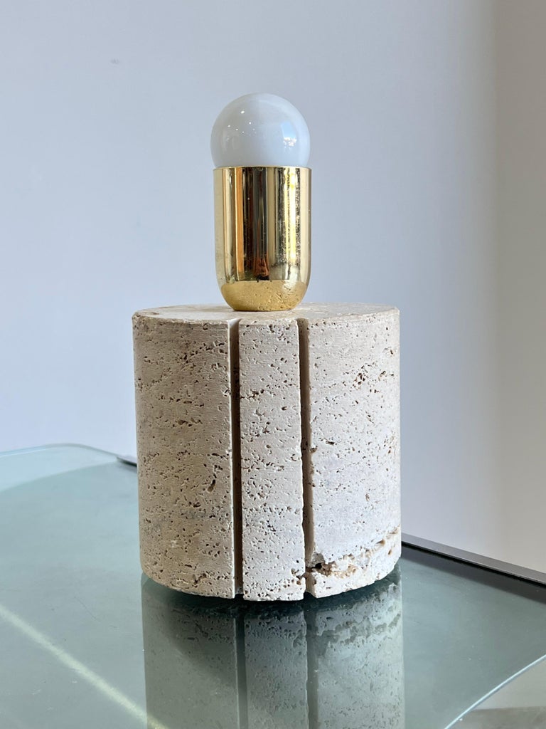 Italian Travertine Table Lamp by Fratelli Mannelli For Sale at 1stDibs