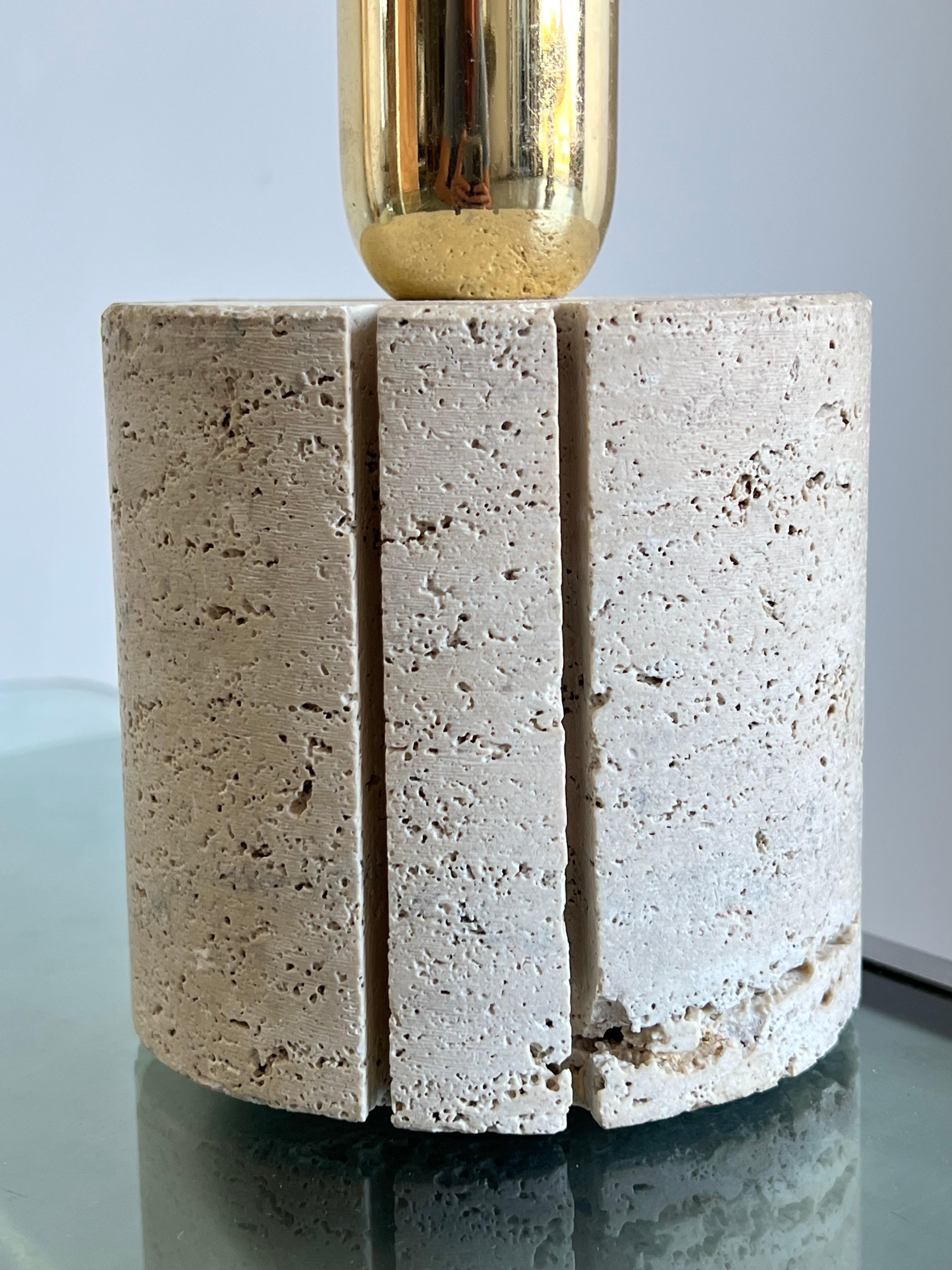 Italian Travertine Table Lamp by Fratelli Mannelli In Good Condition For Sale In Byron Bay, NSW