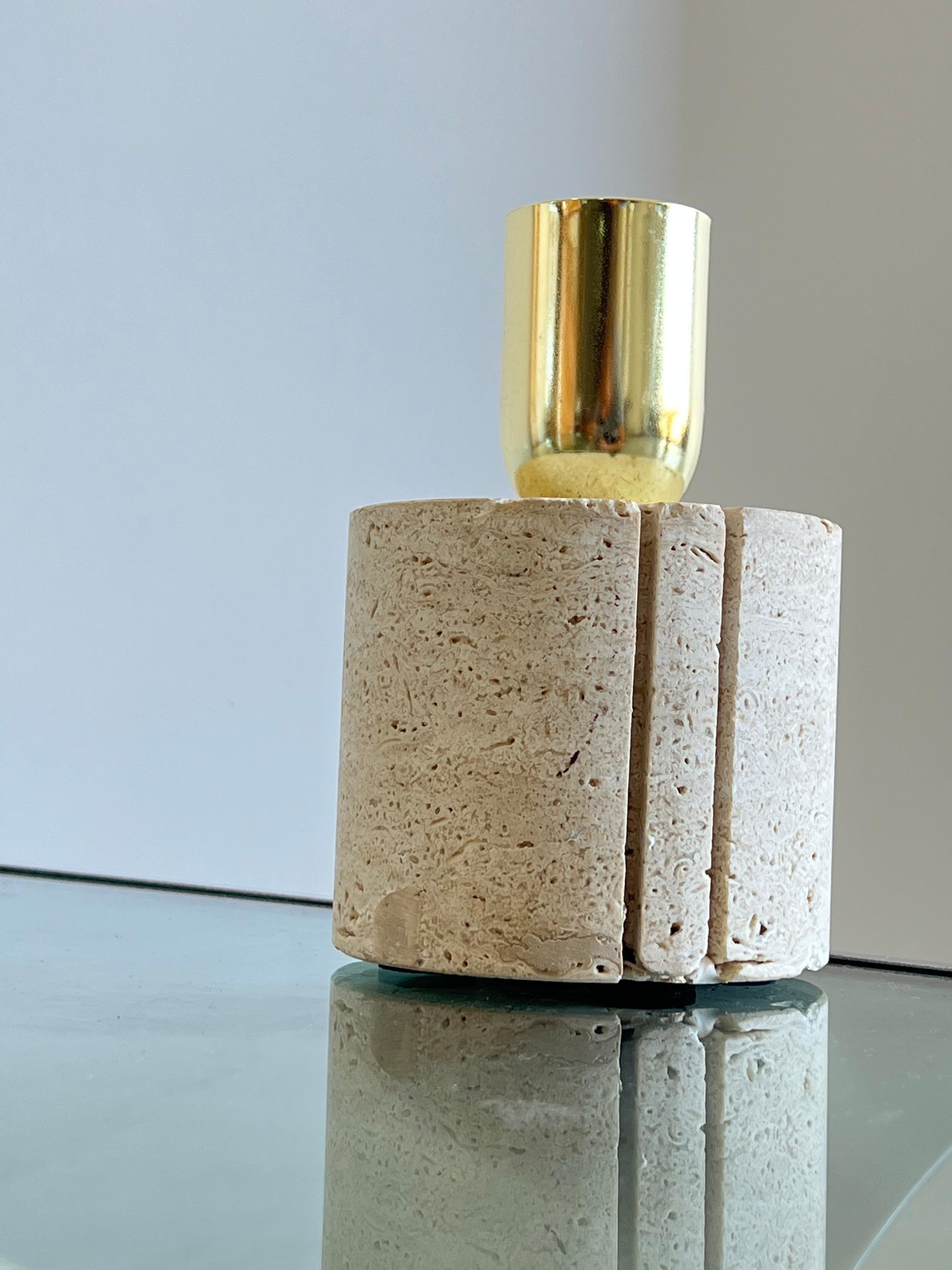 Italian Travertine Table Lamp by Fratelli Mannelli In Good Condition For Sale In Byron Bay, NSW
