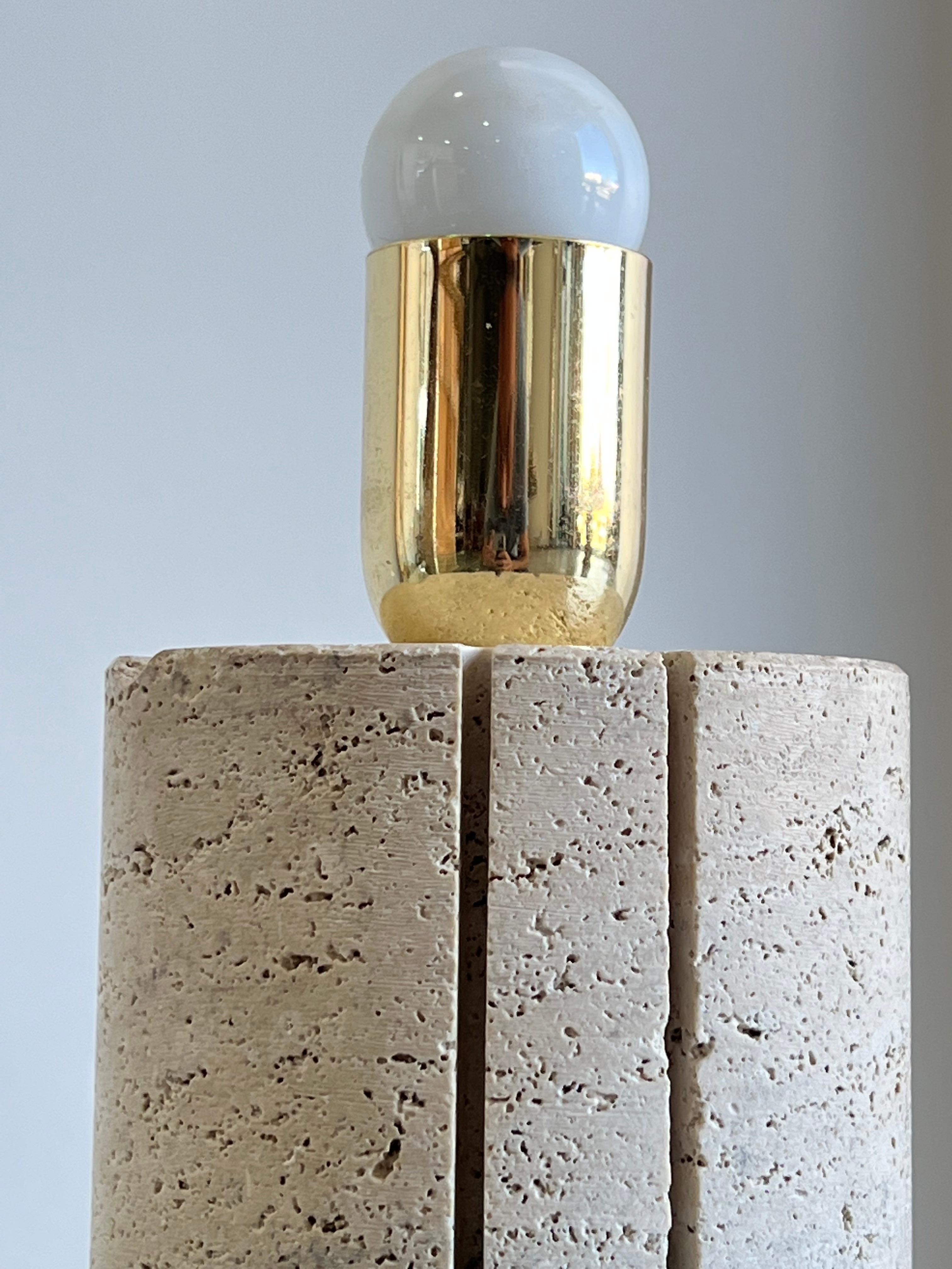Mid-20th Century Italian Travertine Table Lamp by Fratelli Mannelli For Sale
