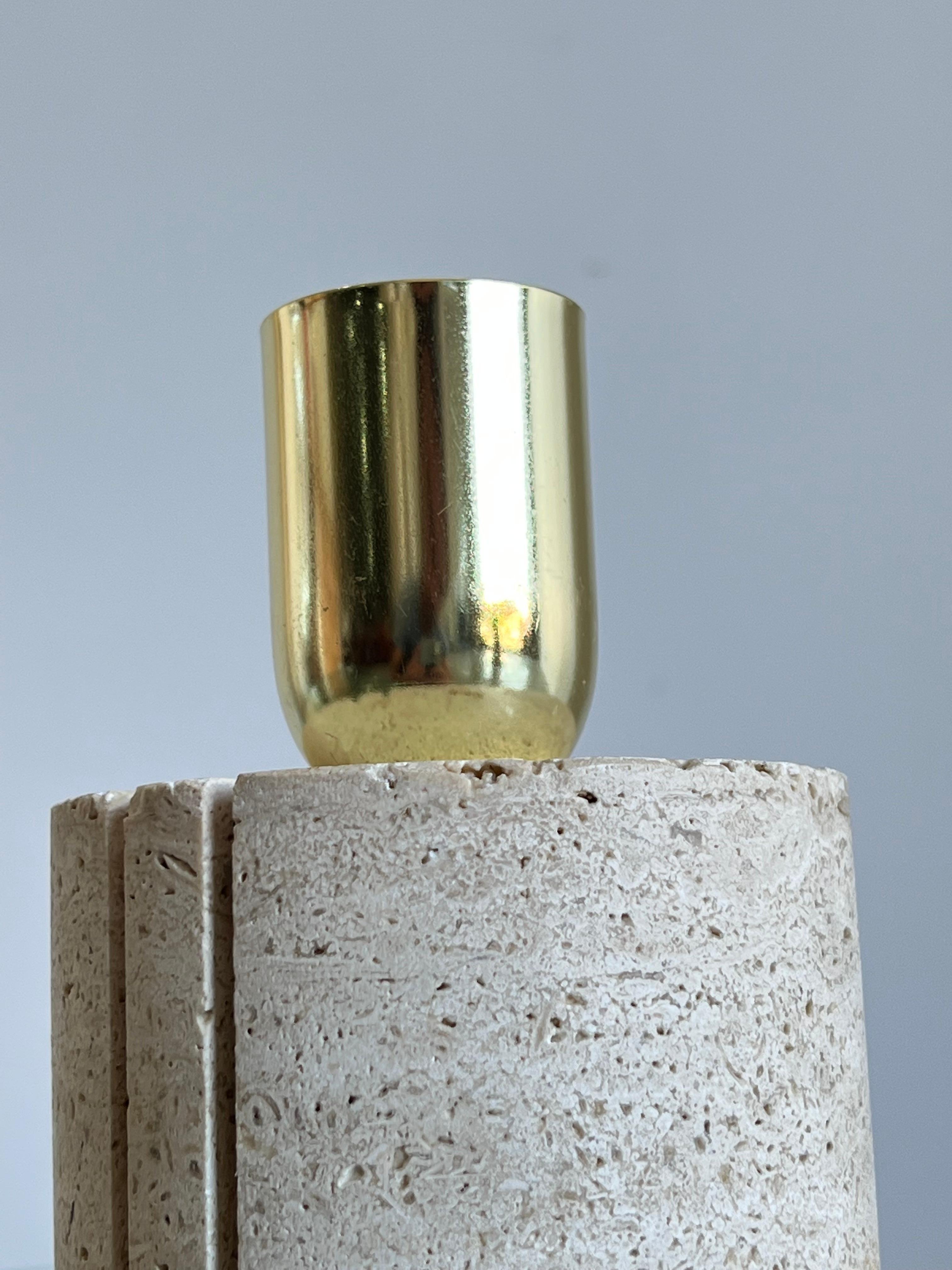 Mid-20th Century Italian Travertine Table Lamp by Fratelli Mannelli  For Sale