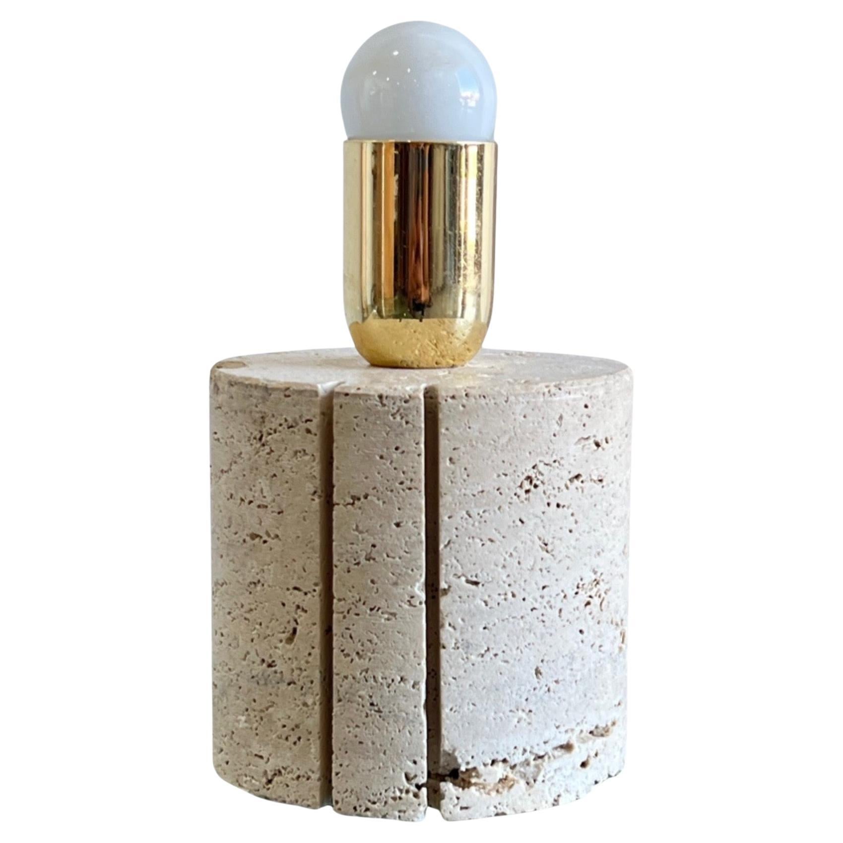 Italian Travertine Table Lamp by Fratelli Mannelli For Sale