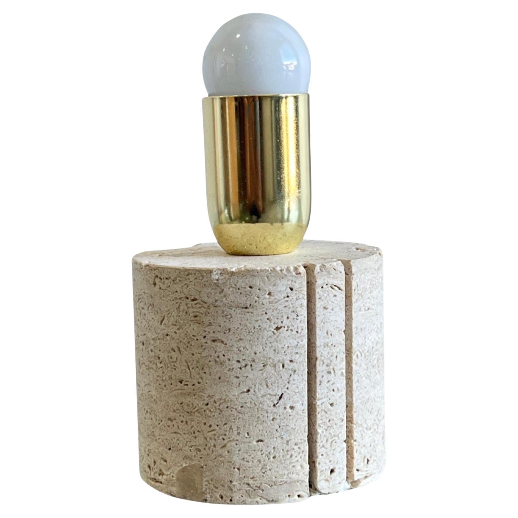 Italian Travertine Table Lamp by Fratelli Mannelli 