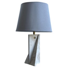Italian Travertine Table Lamp by Fratelli Mannelli