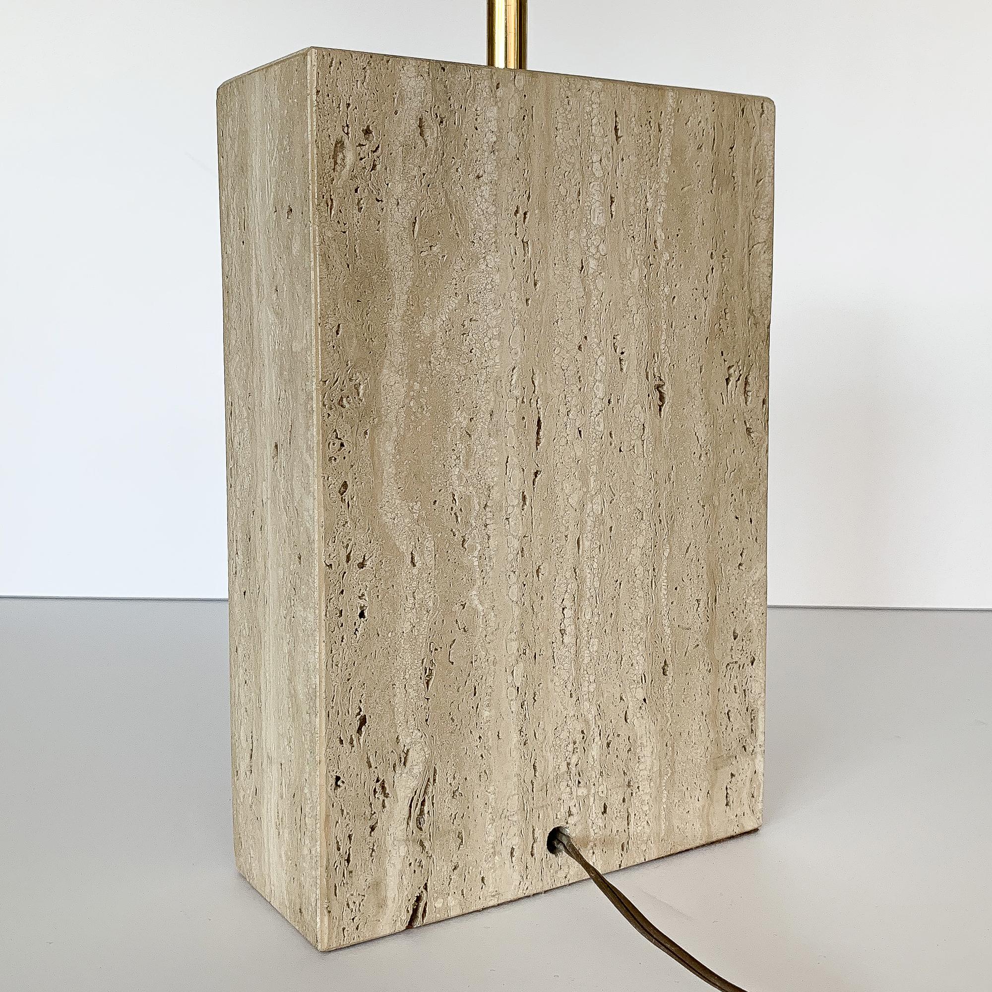 Italian Travertine Table Lamp by Reggiani for Raymor 3