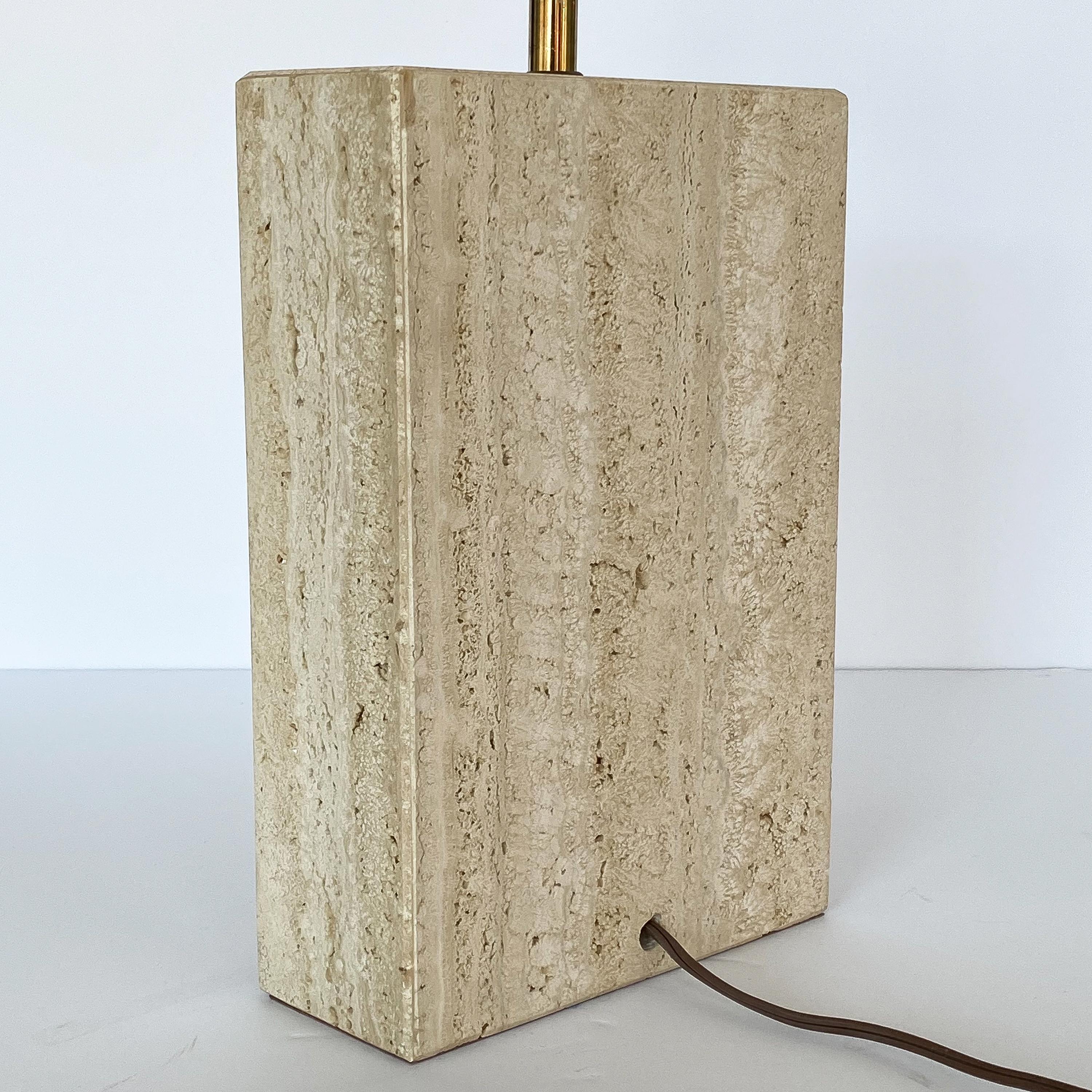 Italian Travertine Table Lamp by Reggiani for Raymor 3