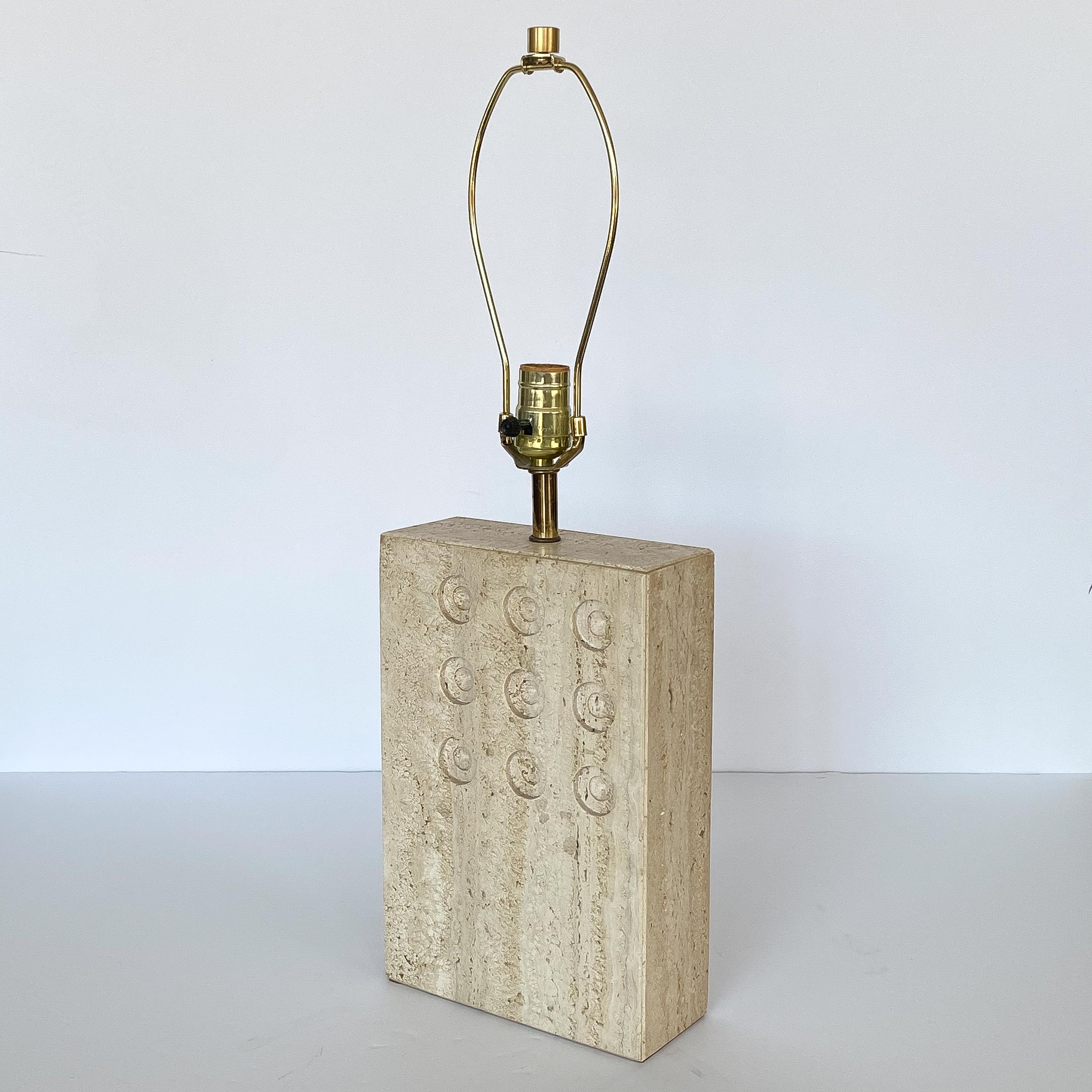 Mid-Century Modern Italian Travertine Table Lamp by Reggiani for Raymor