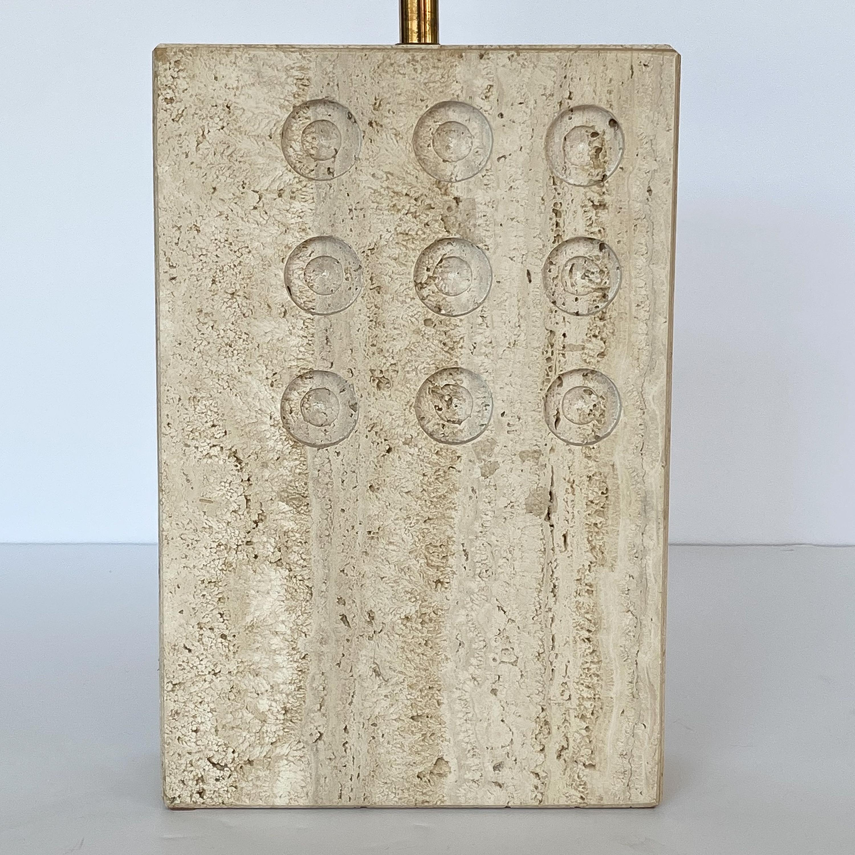 Mid-20th Century Italian Travertine Table Lamp by Reggiani for Raymor