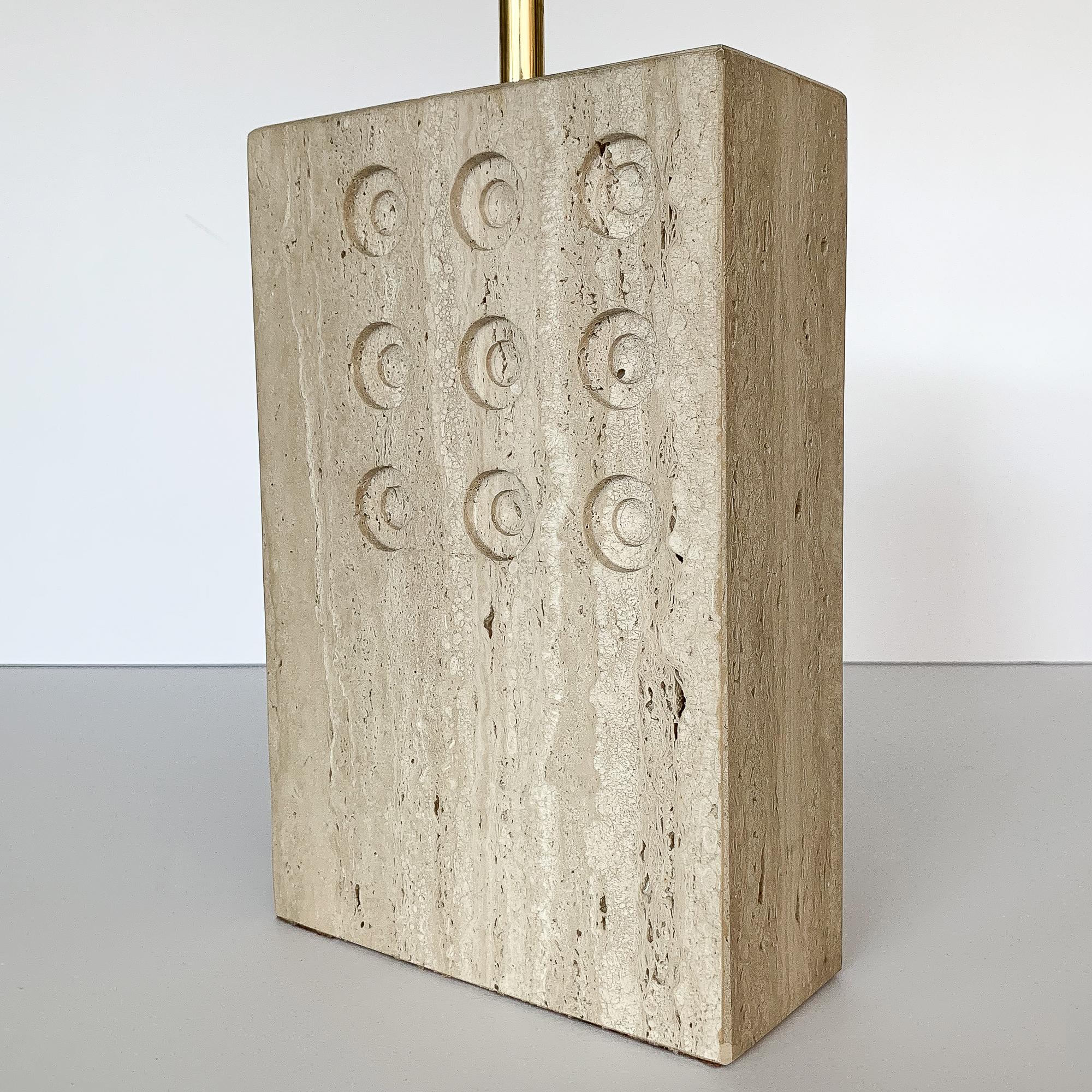 Italian Travertine Table Lamp by Reggiani for Raymor 1