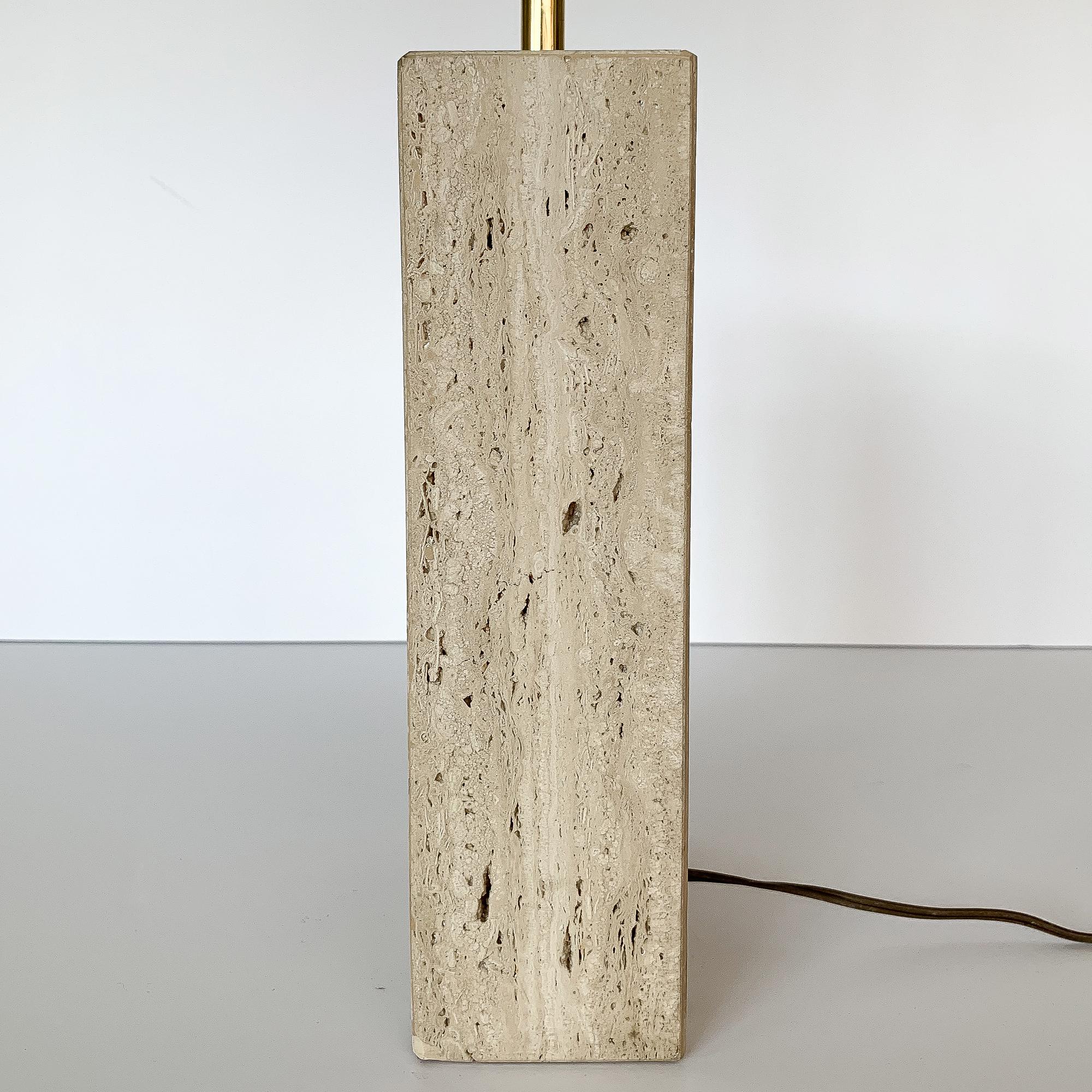Italian Travertine Table Lamp by Reggiani for Raymor 2