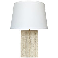 Italian Travertine Table Lamp by Reggiani for Raymor