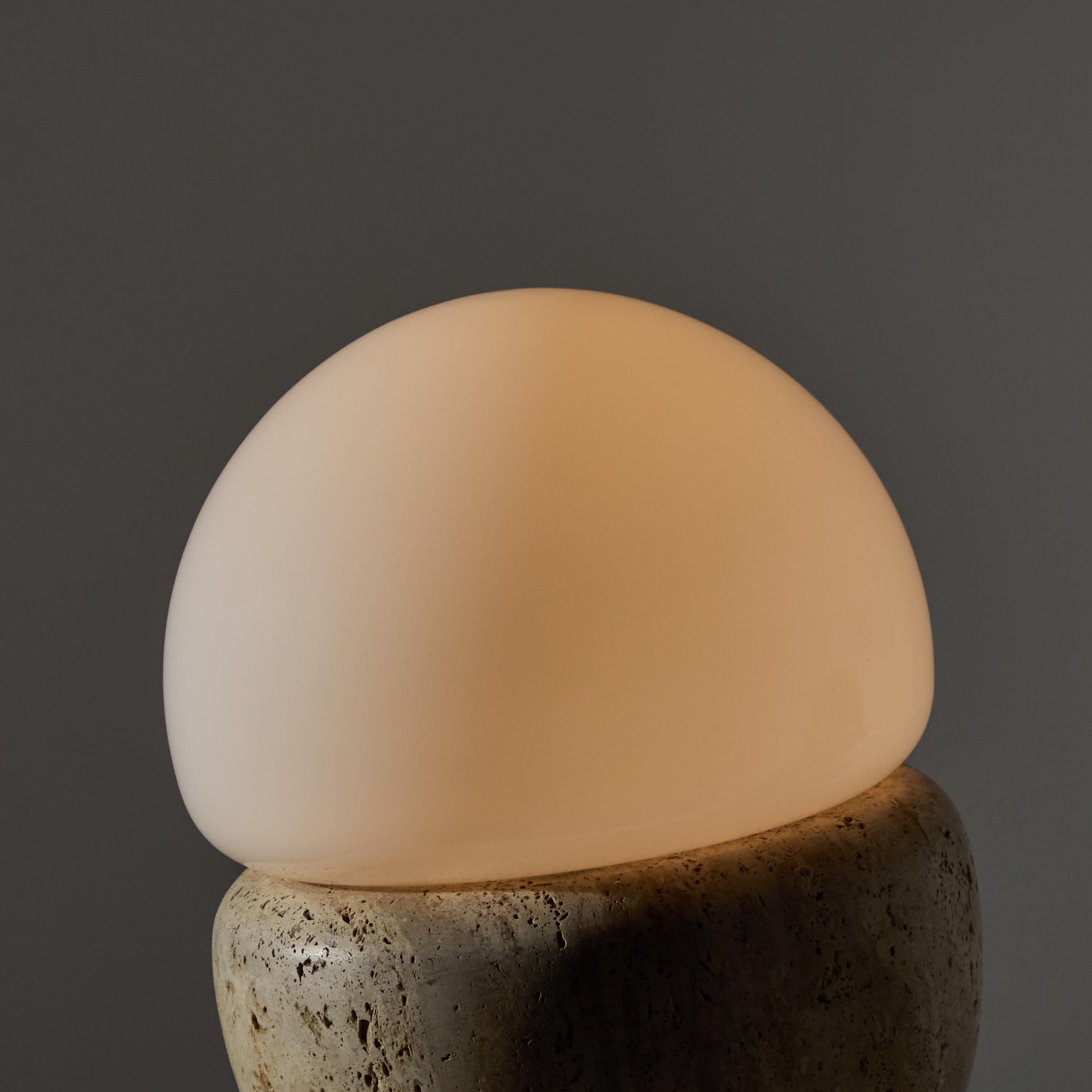 Italian Travertine Table Lamp For Sale 6
