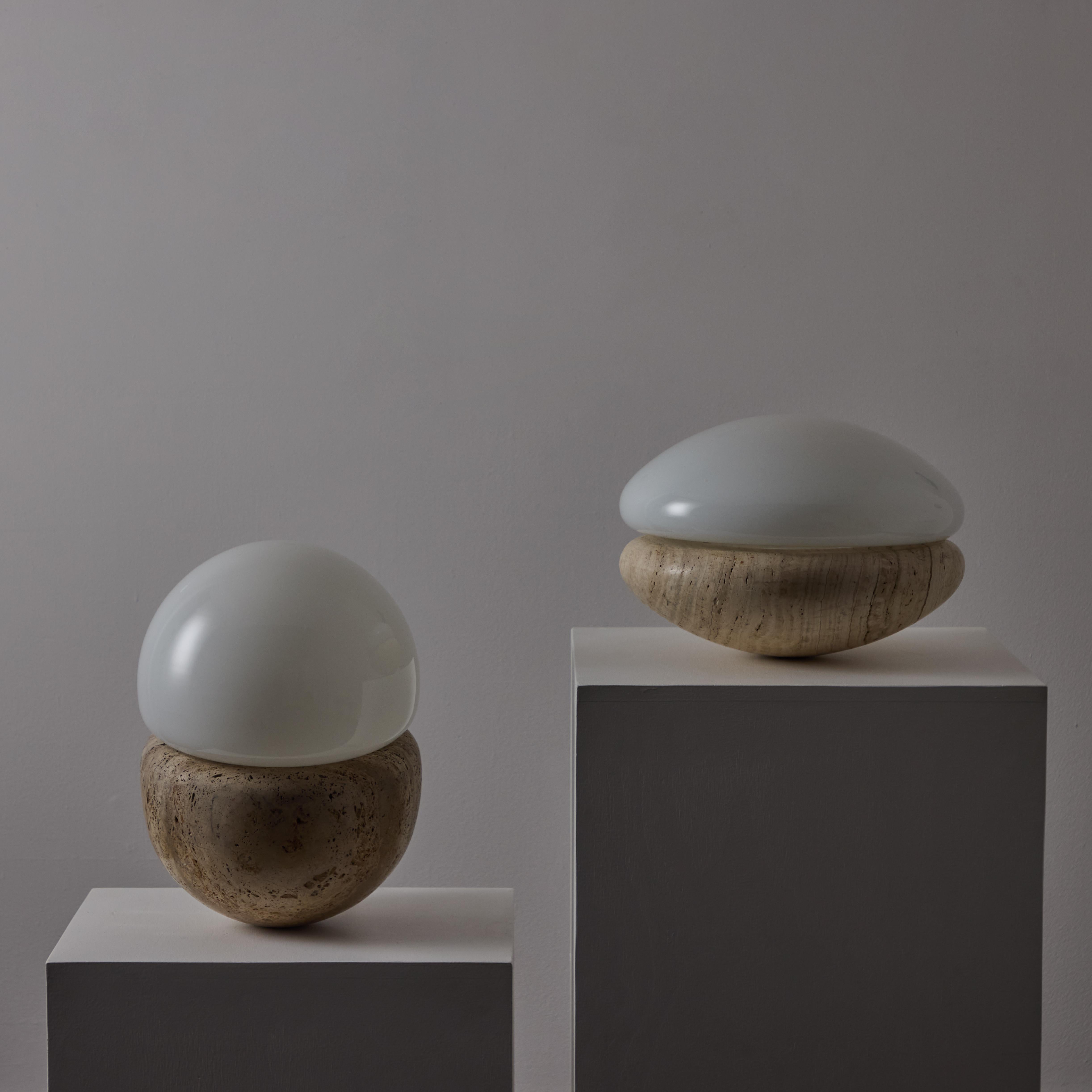 Italian Travertine Table Lamp For Sale 7