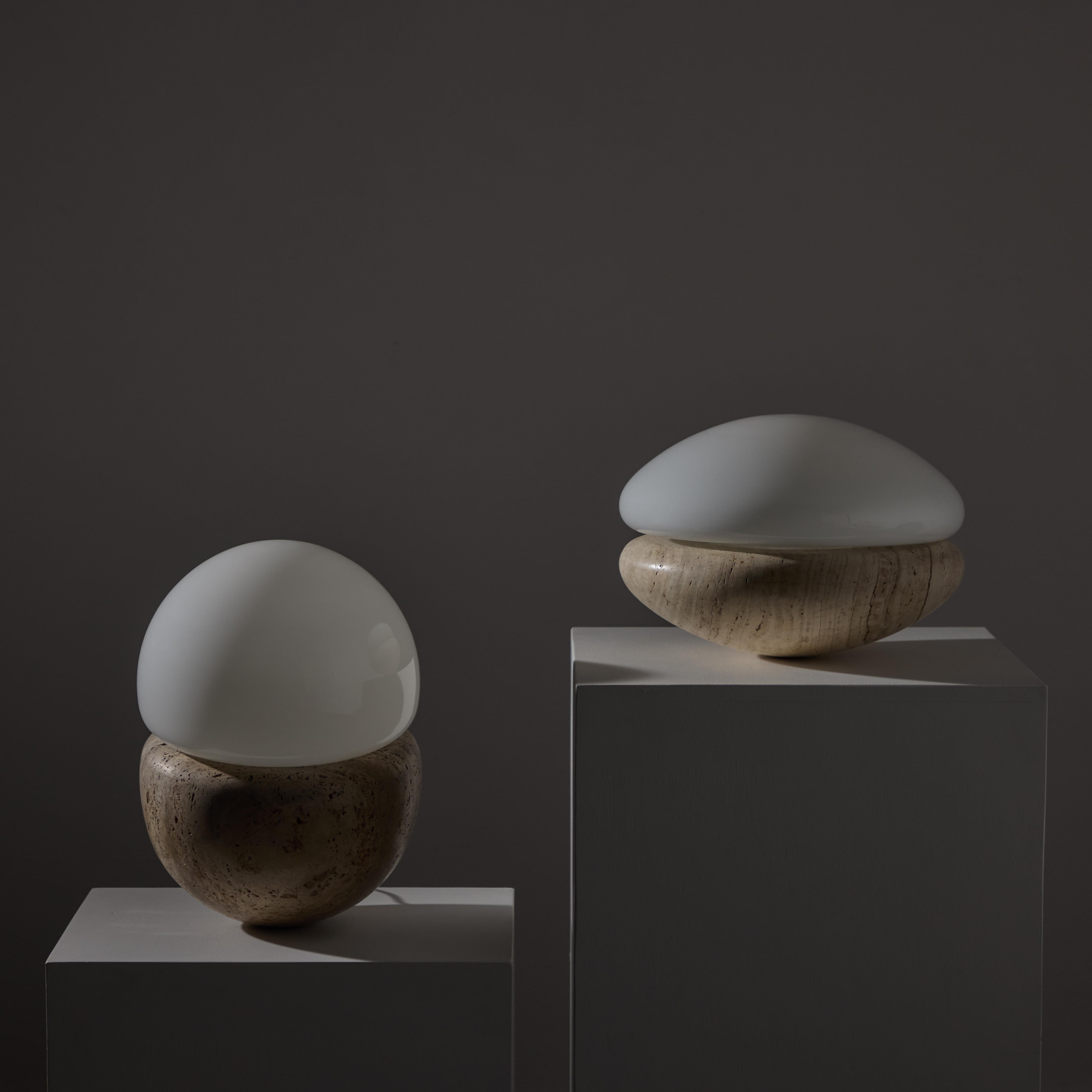 Italian Travertine Table Lamp For Sale 8