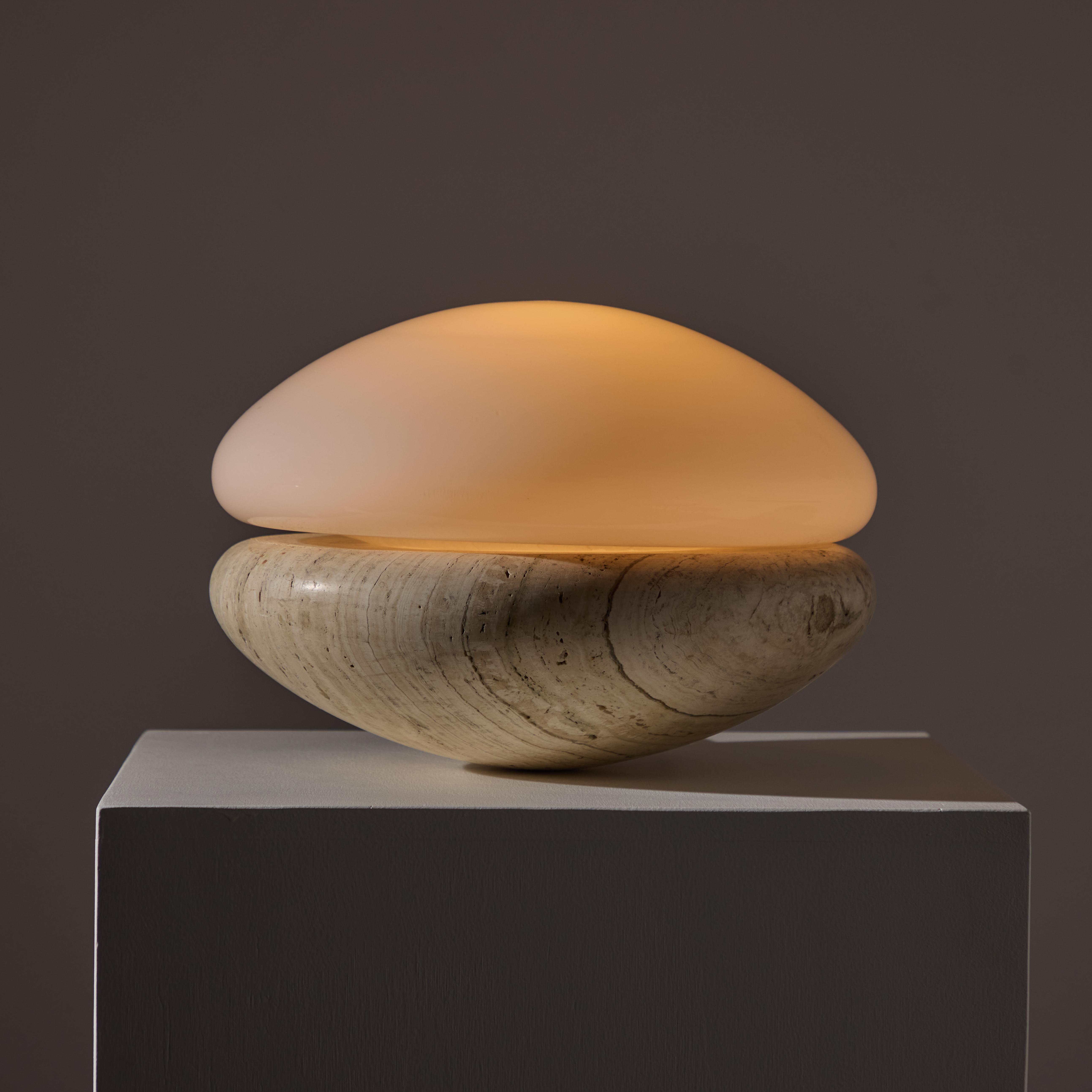 Italian Travertine Table Lamp For Sale 11