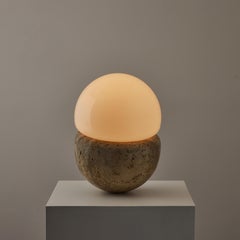 Lámpara de mesa de travertino italiano