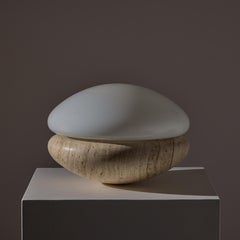 Lampe de table italienne en travertin