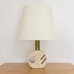 Italian Travertine Table Lamp