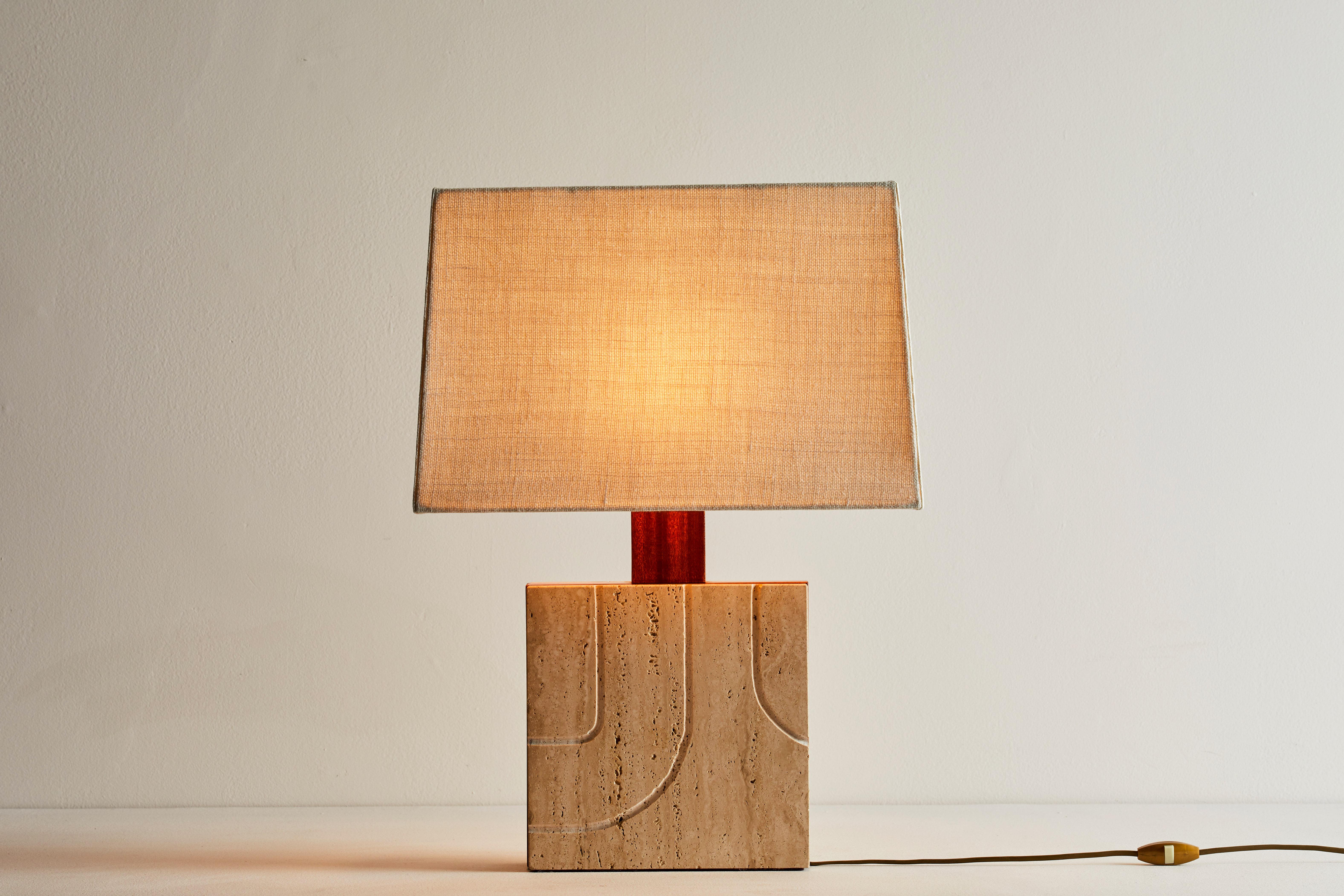 Mid-Century Modern Italian Travertine Table Lamp