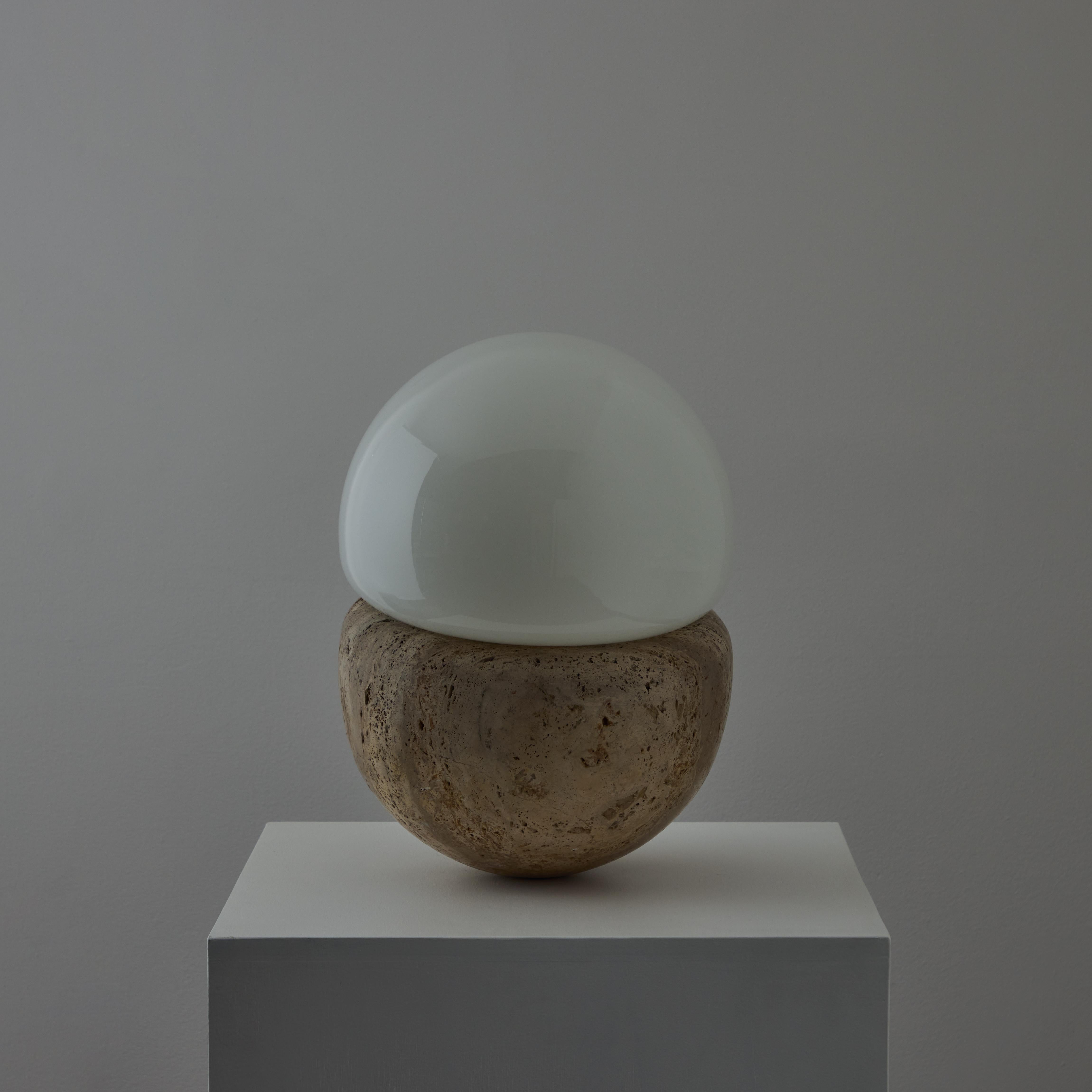 Mid-Century Modern Italian Travertine Table Lamp For Sale