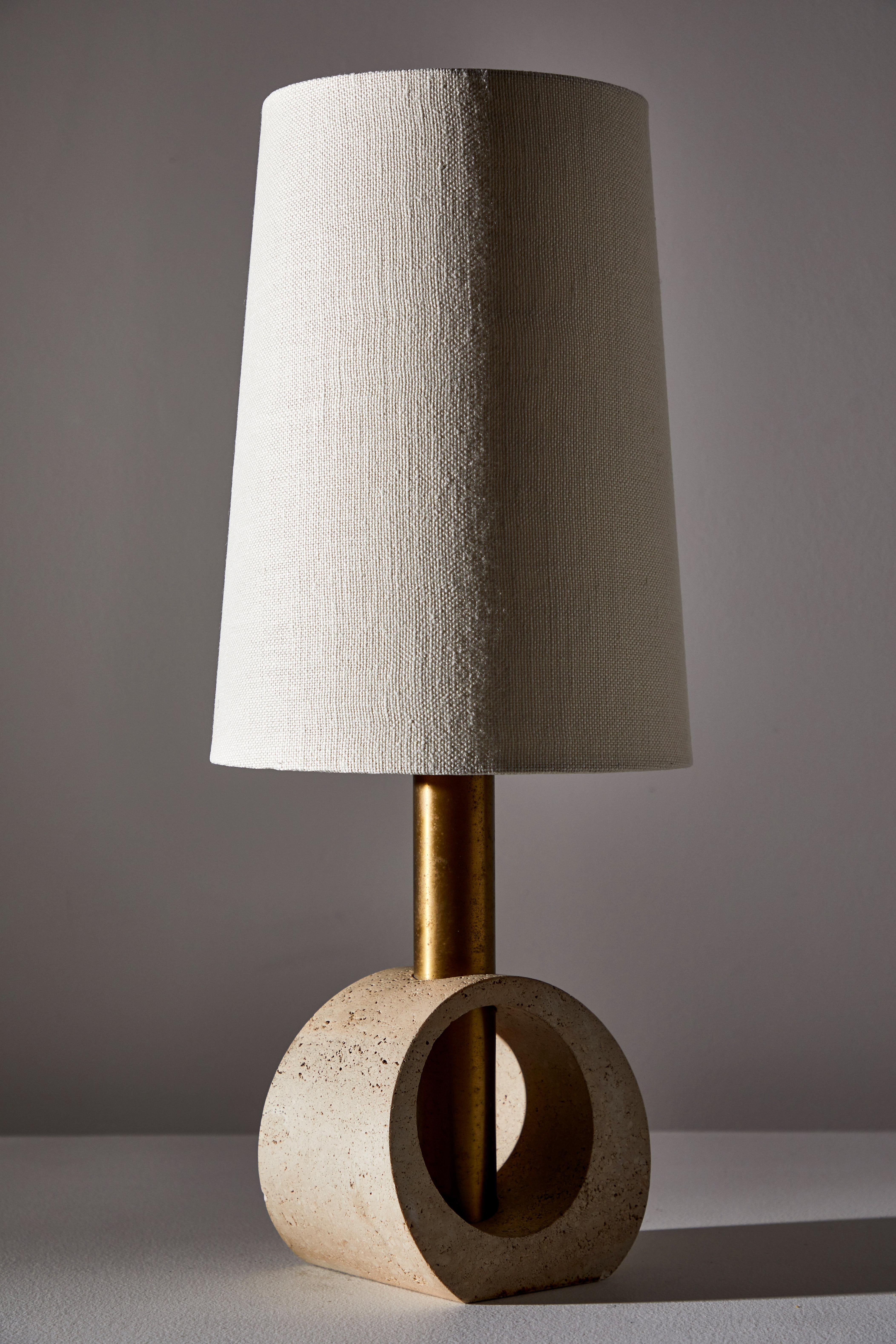 Late 20th Century Italian Travertine Table Lamp