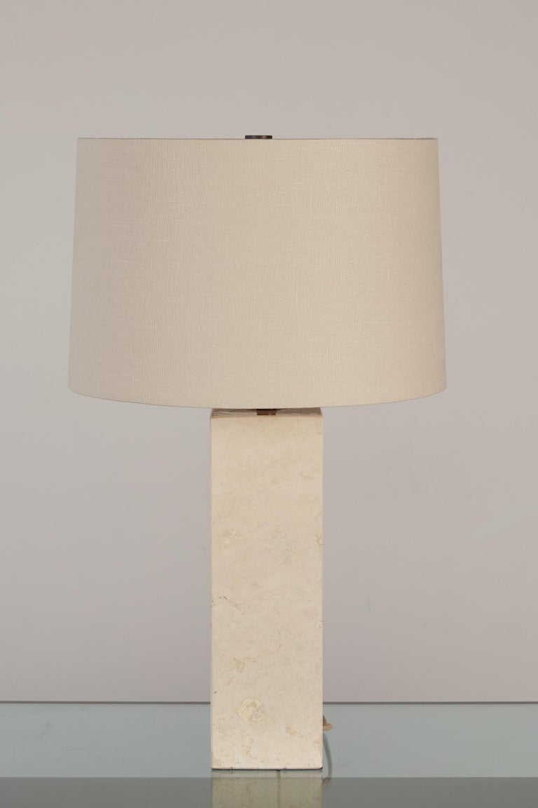 Italian Travertine Table Lamp For Sale at 1stDibs