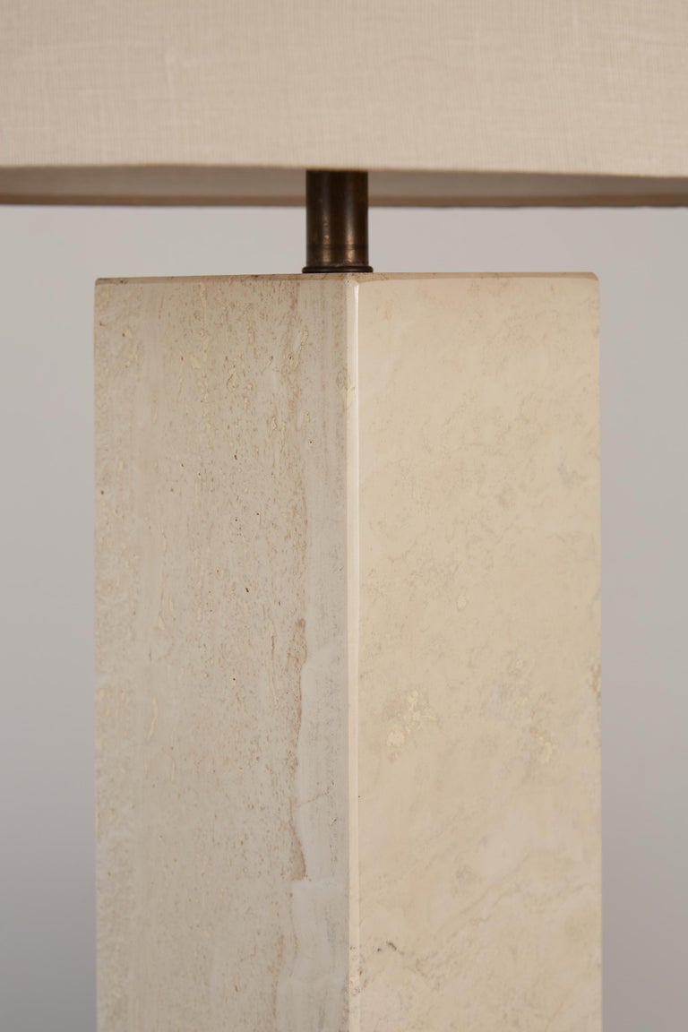 Italian Travertine Table Lamp For Sale at 1stDibs
