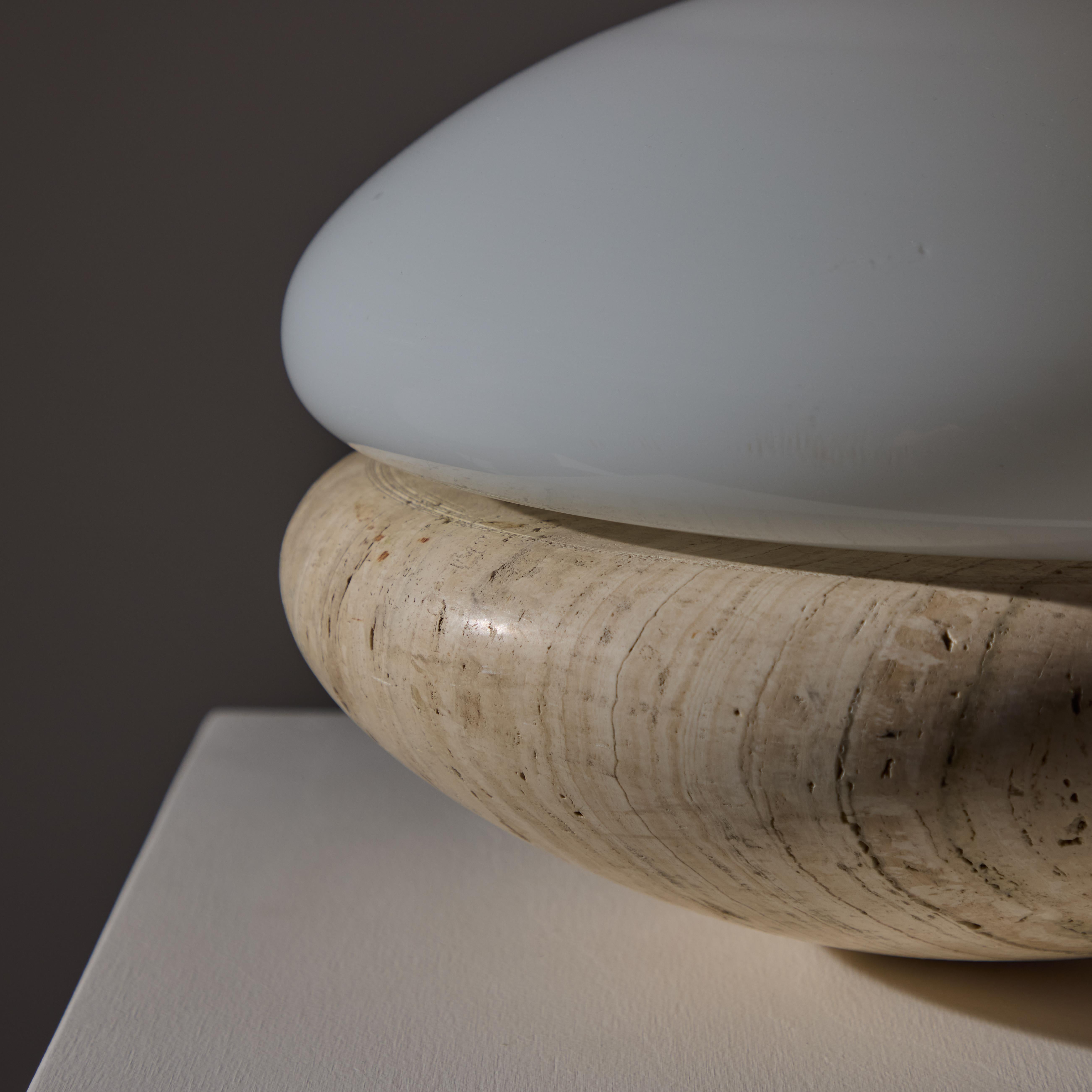 Italian Travertine Table Lamp For Sale 2