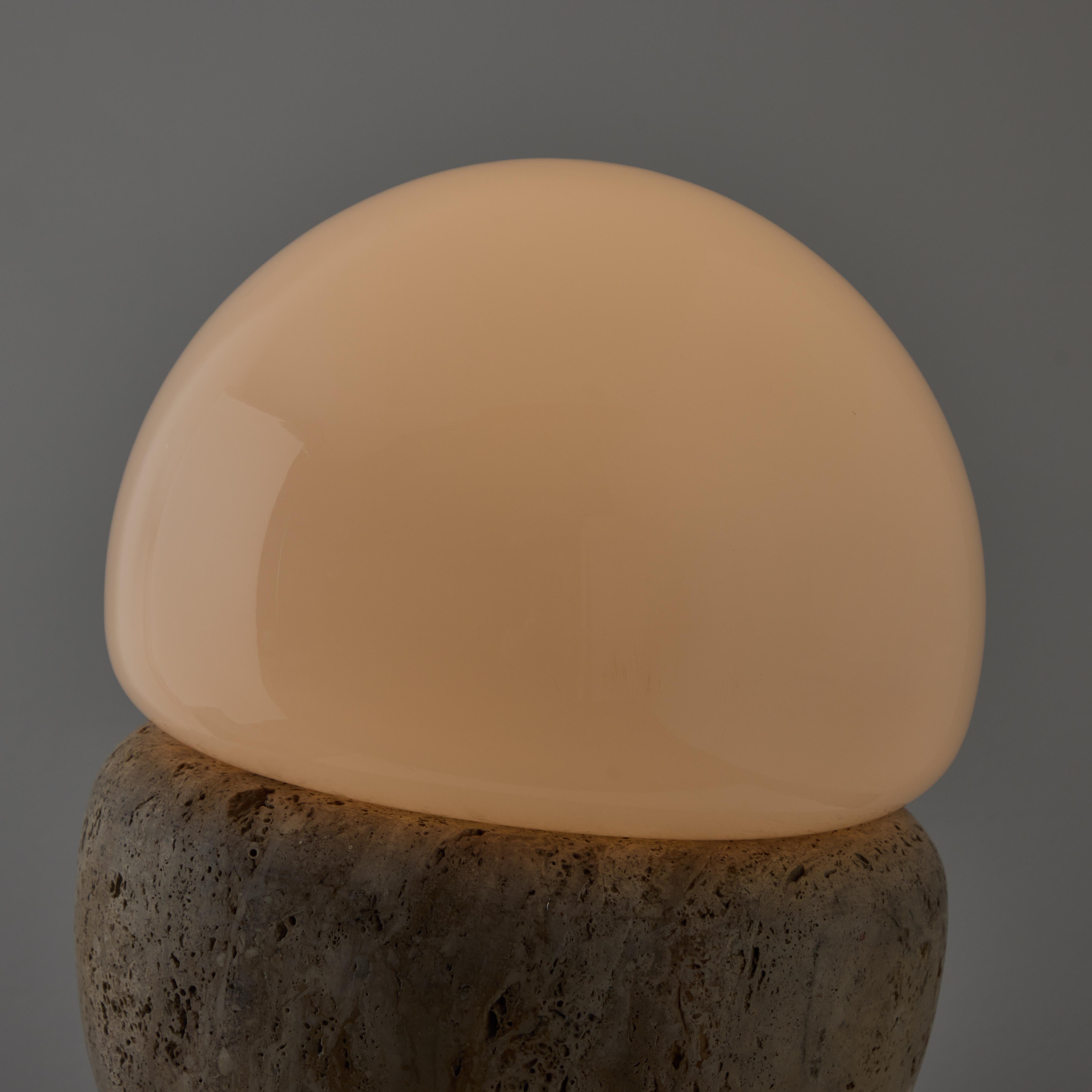 Italian Travertine Table Lamp For Sale 2