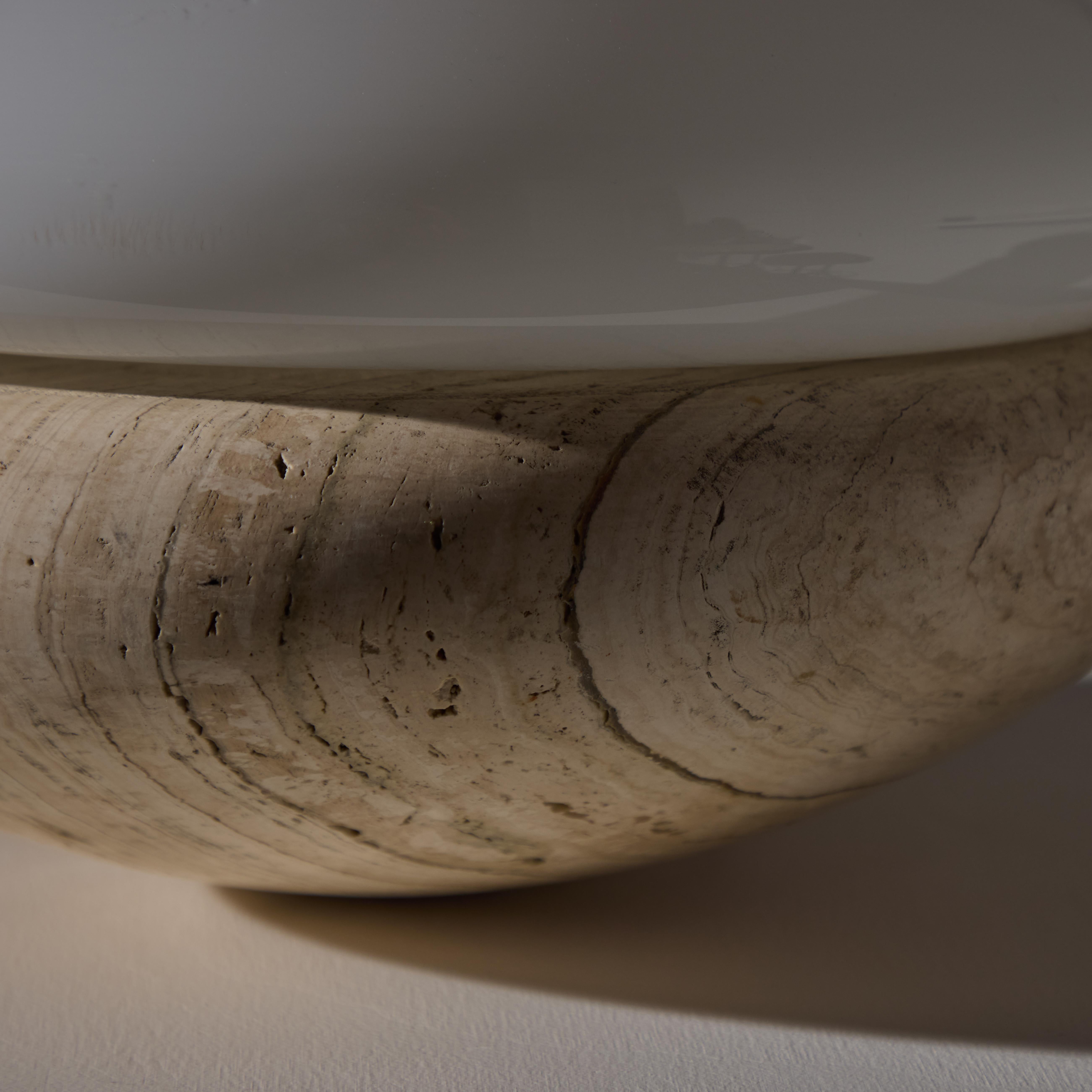 Italian Travertine Table Lamp For Sale 4