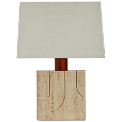 Italian Travertine Table Lamp