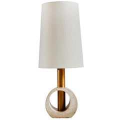 Italian Travertine Table Lamp