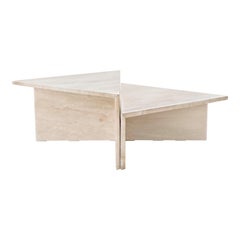 Italian Travertine Two Piece Tiered Postmodern Coffee Table, 1970s