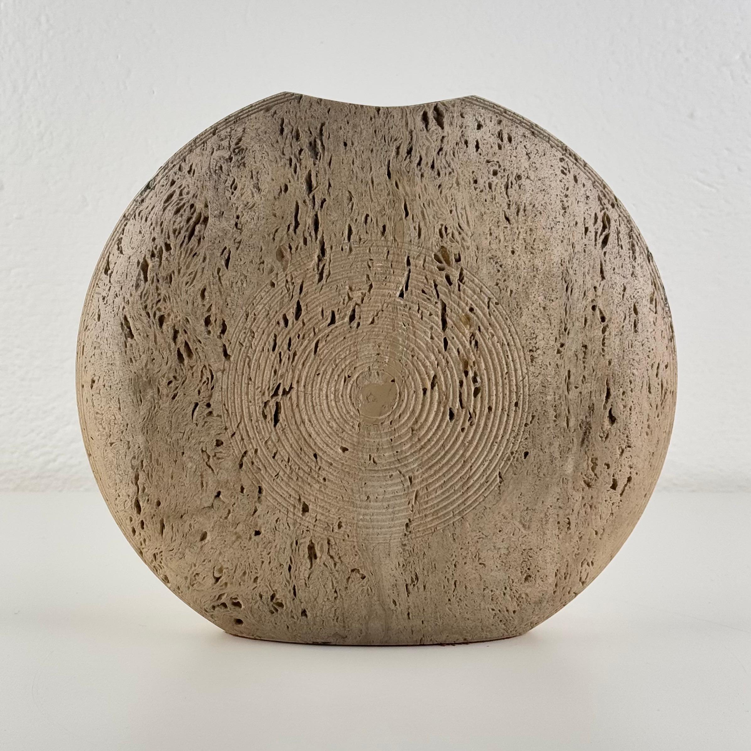 italien Italian Travertine Vase by P. A. Giusti and Egidio di Rosa for Up&Up, 1970s en vente