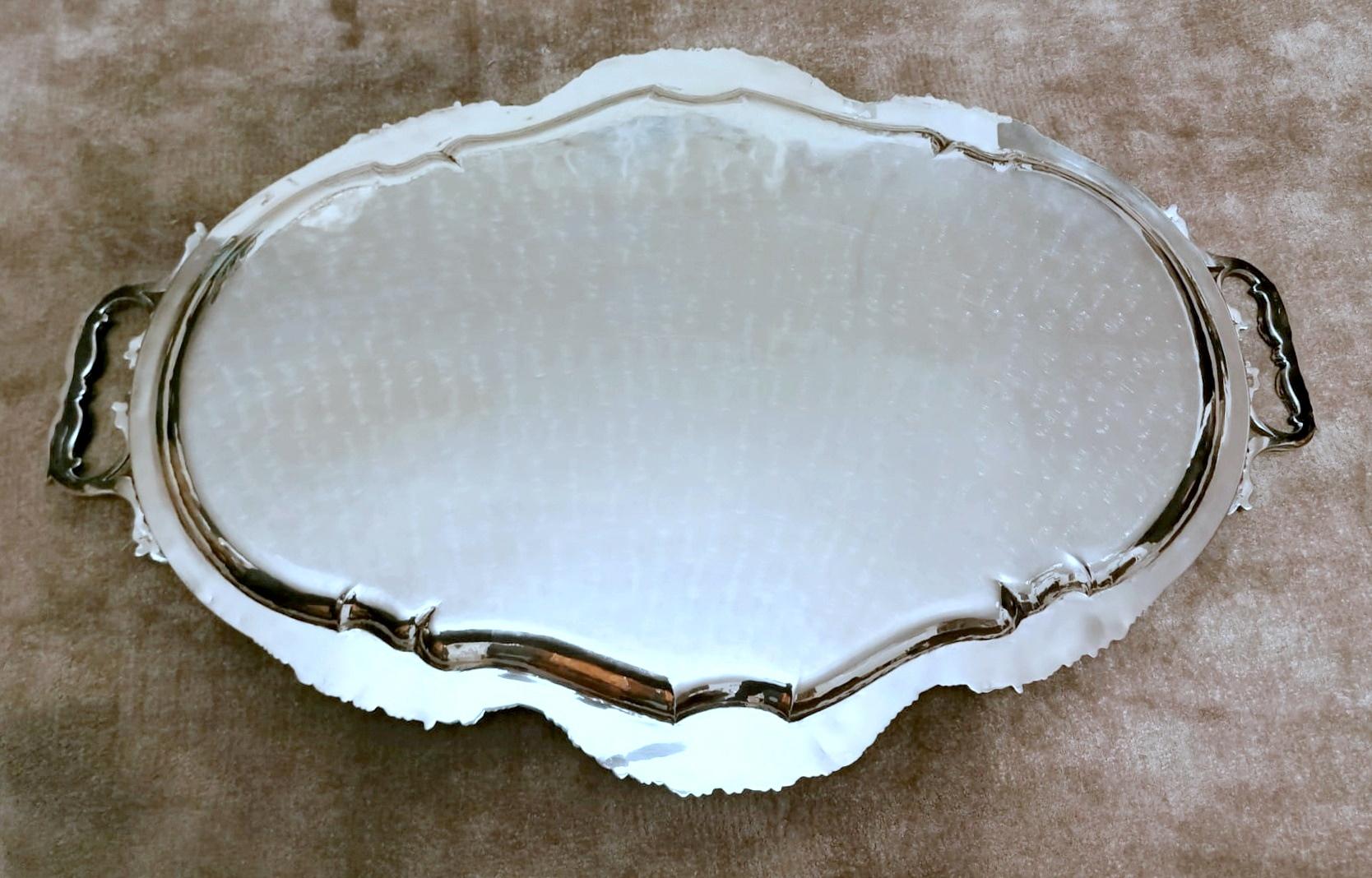 Italian Tray with Handles Silver Title 800 13