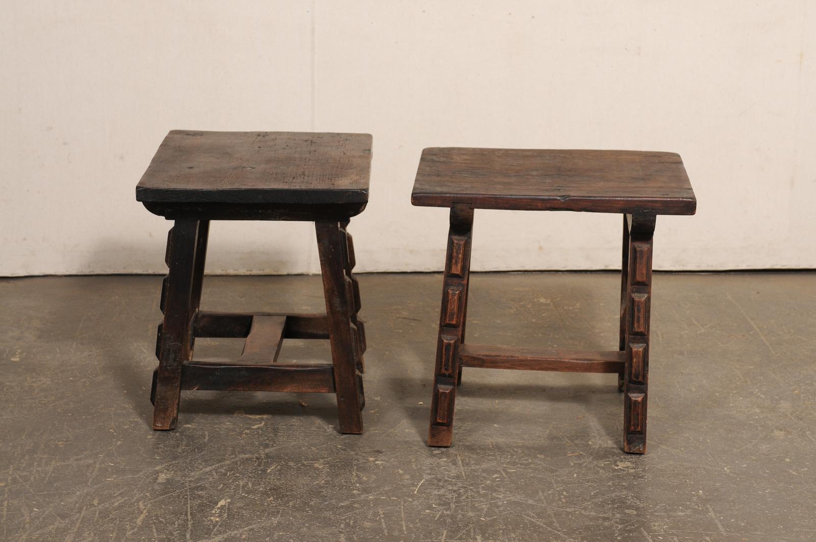 Italian Trestle-Leg Wooden Side Tables, 19th Century im Angebot 4