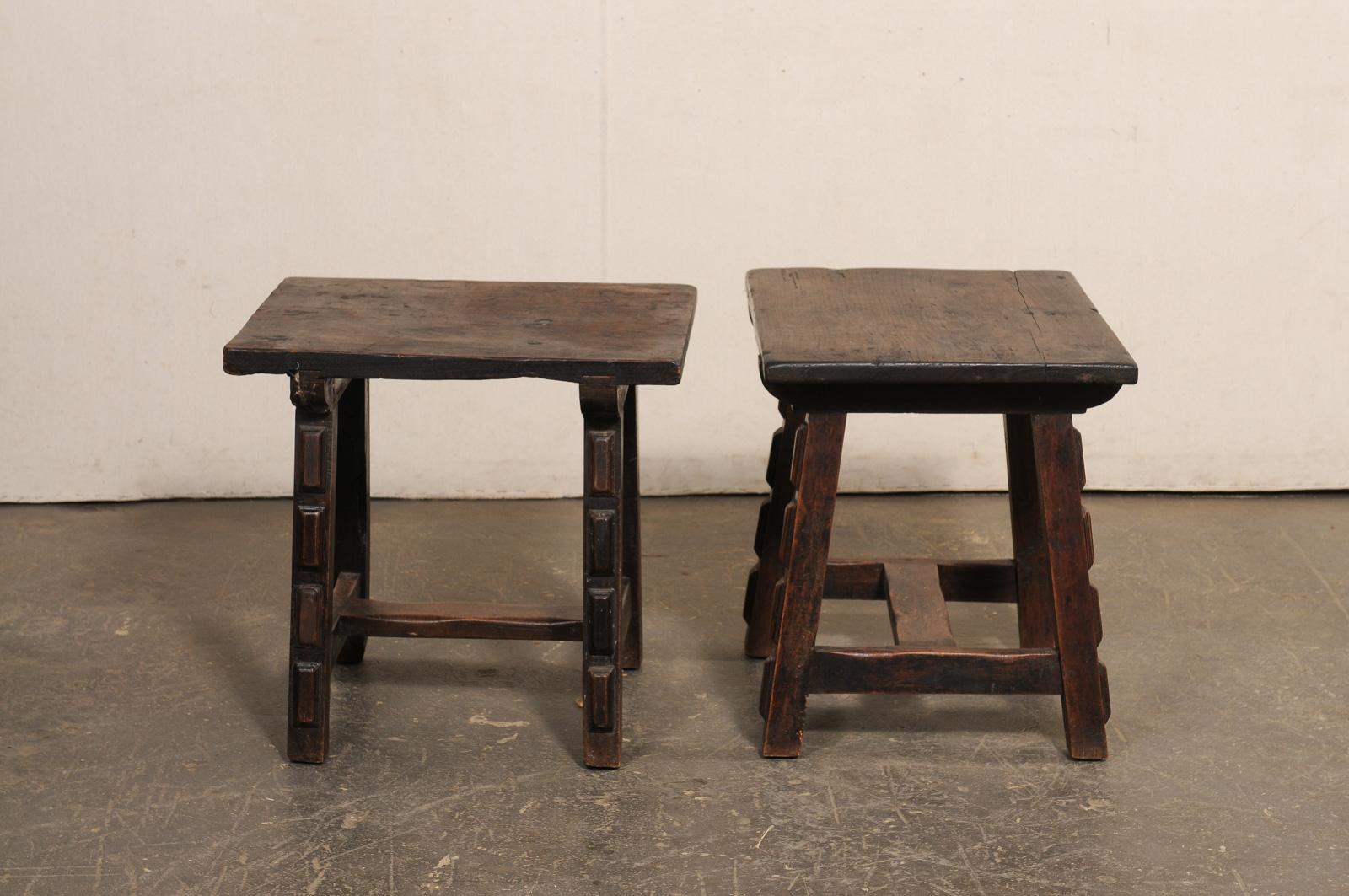 Italian Trestle-Leg Wooden Side Tables, 19th Century im Angebot 5